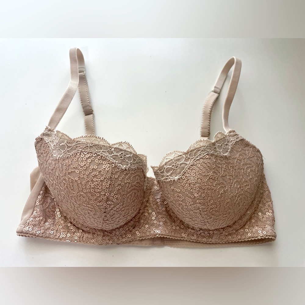 Aerie Juliet Balconette Sequin Push Up Bra